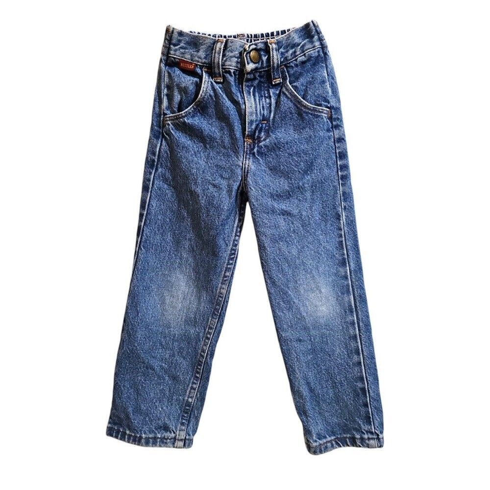 Vintage Rustler Boys Jeans Size 4 Distressed Western Cowboy Rodeo 100% Cotton